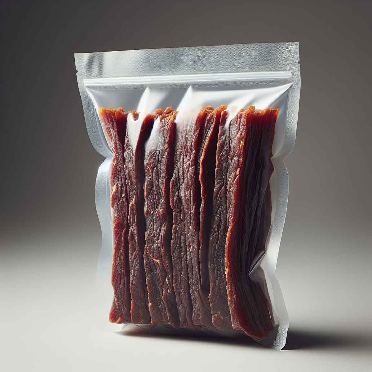 How to store beef jerky? Beef jerky tightly packed in vacuum-sealed bags for extended shelf life.