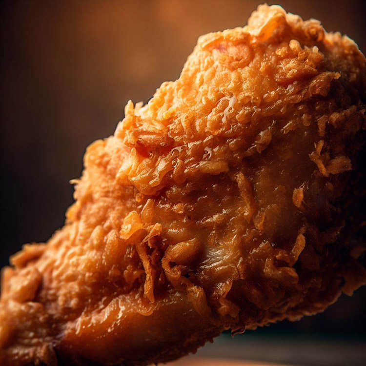 Fried chicken leg without egg